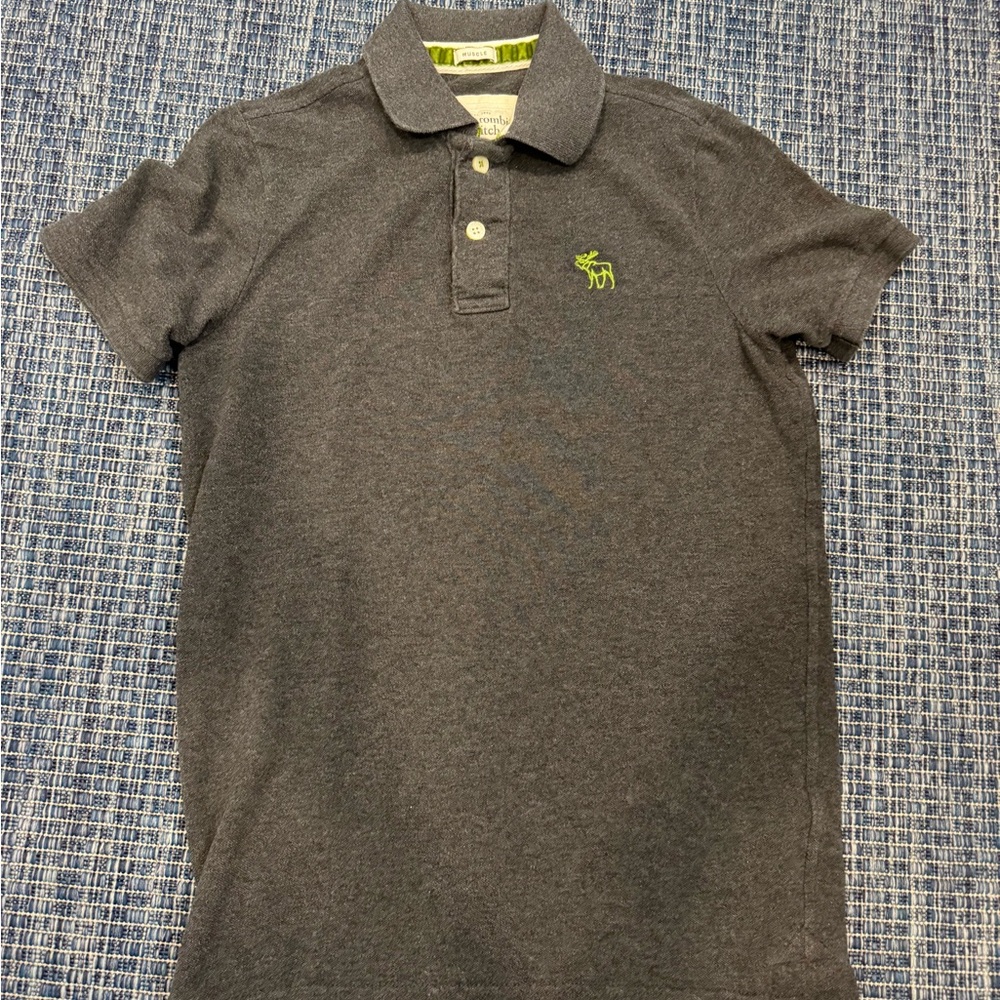 Abercrombie & Fitch Gray Polo Shirt